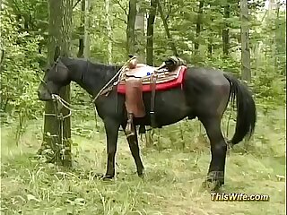 horny wifey in woods three way